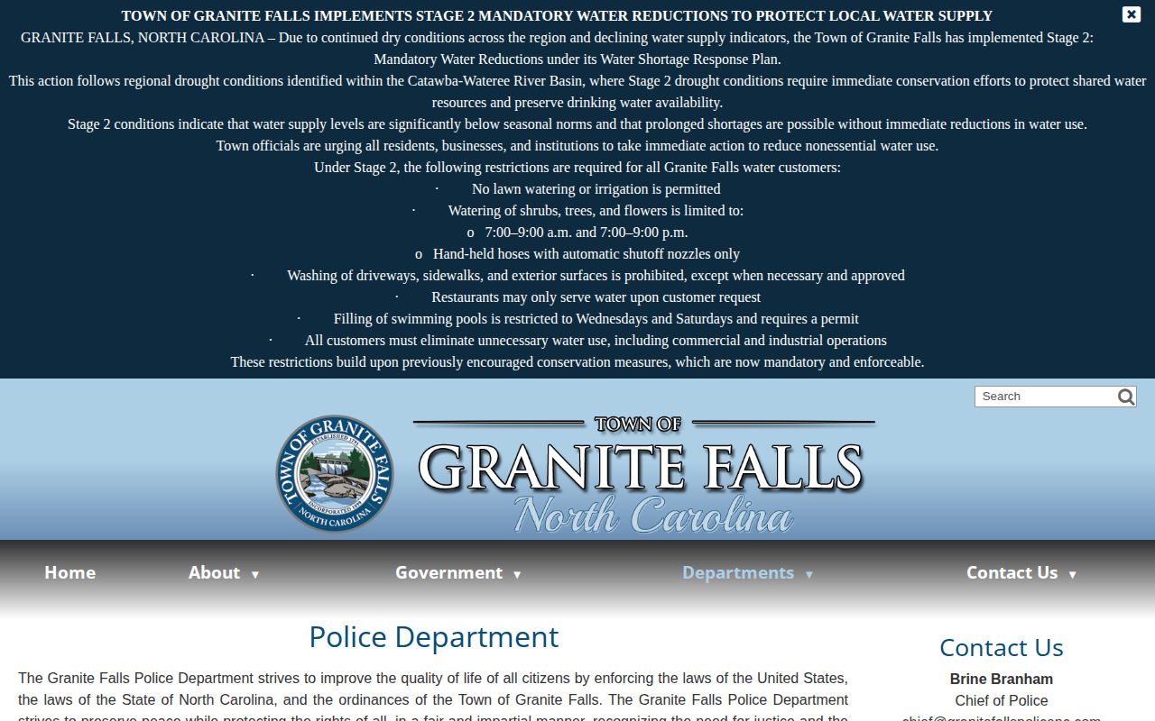 Caldwell County Granite Falls Police official records source